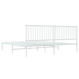 Metal Bed Frame without Mattress with Headboard White 193x203cm 350937