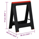 Foldable Work Trestles 2 pcs Black and Red Polypropylene 350 kg 152104