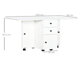 Multi-Storage Six-Person Drop Leaf Dining Table - White T3398P343519