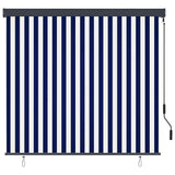 Roller Blind Blue and White 180 x 250 cm Fabric and Aluminum 362081