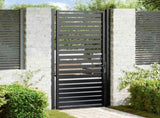 Garden Gate Lockable Black 100x200 cm Aluminium 42004150