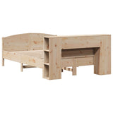 ZNTS Bookcase Bed without Mattress 135x190cm Solid Wood Pine 3323074