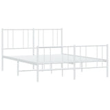 Metal Bed Frame without Mattress with Footboard White 120x200cm 352545