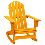 315888 Garden Adirondack Rocking Chair Solid Fir Wood Orange