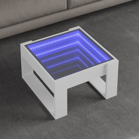 ZNTS Coffee Table with Infinity LED White 50x53x30 cm 847623