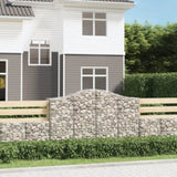Arched Gabion Baskets 20 pcs 200x50x120/140 cm Galvanised Iron 3145676