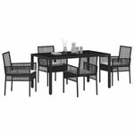 Garden Dining Set 5 pcs Black Poly rattan 3334857