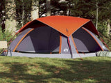 Camping Tent Cabin 4-Person Grey and Orange Waterproof 4009454