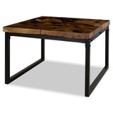 Coffee Table Black and Brown Real teak with black resin, Steel 244552