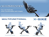 2-in-1 Folding Exercise Bike with 8-Level Magnetic Resistance, Arm Resistance Band, Pulse Sensor, T3398P376862