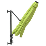 Wall-mounted Parasol with LEDs Apple Green 290cm 362893