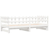 Pull-out Day Bed without Mattress White 2x cm Solid Wood 840386
