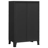 Storage Chest Black Metal 70 x 40 x 115 cm Industrial 339621