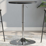 ZNTS Bar Table Black 50x50x90 cm Engineered Wood and Chromed Steel 4007191