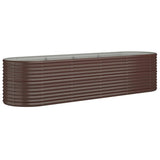 Garden Raised Bed Galvanised Steel 296x80x68 cm Brown 318960