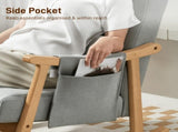 Wood Frame Rocking Accent Chair - Light Grey T3398P424904