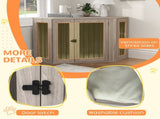 PawHut Dog Crate Furniture Side Table, with Cushion, 122 x 61 x 71cm - Walnut Brown T3398P554939