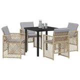 Garden Dining Set 5 pcs Beige Poly Rattan 3380641