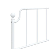 Metal Bed Frame without Mattress with Headboard White 100x200cm 373931