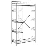 Open Wardrobe with Shelf Black 101 x 43 x 188 cm Steel 42021359