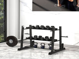3-Tier Dumbbell Rack, Versatile Weight Rack with 4 Weight Rods for Dumbbells, Kettlebells and Plates T3398P349242