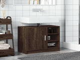 Sink Cabinet Brown Oak 63x29x55 cm Engineered Wood 848135