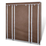 Fabric Wardrobe with Compartments and Rods 45x150x176 cm Brown 240496