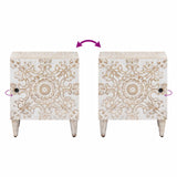 Bedside Cabinet White 40 x 33.5 x 46 cm Solid Mango Wood 4018364