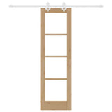 Sliding Door Natural 61 x 198.5 cm Solid Pine Wood and Glass 3332209