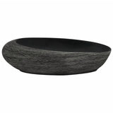 Countertop Basin Grey and Black Oval 59x40x14 cm Ceramic 155091