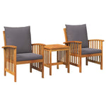Garden Sofa Set with Cushion 3 pcs Brown Solid acacia wood 4106448