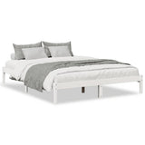 Extra Long Bed Frame without Mattress White 160x220 cm Solid Wood Pine 852423