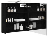 Bathroom Mirror Cabinet with Shelf Black Oak 50 x 14.5 x 70 cm 889048