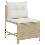 Garden Sofa Set 6 pcs Beige and cream Poly Rattan 4104703