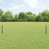 Fence with Post Green 0.4 x 100 m Steel and PVC 3336775