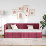 Corner Bed Frame with Headboard Wine Red 80 cm x 200 cm Velvet 42016372