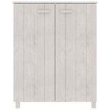 Shoe Cabinet "HAMAR" White 85x40x108 cm Solid Wood Pine 340517