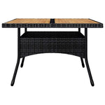 9 Piece Garden Dining Set Poly Rattan and Solid Wood Black 3095899