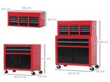 Tool Chest, Metal Tool Cabinet on Wheels with 6 Drawers, Pegboard, Top Chest and Roller Cabinet T3398P344721