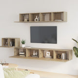 5 Piece TV Cabinet Set Sonoma Oak Engineered Wood 3114432