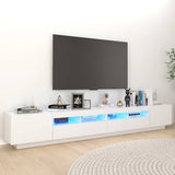 TV Cabinet with LED Lights White 260x35x40 cm 3081915