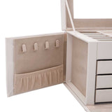 Jewellery Box 4-Layer with Mirror Lockable White 22.5x17.5x16.5 cm 4103560