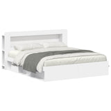 Bed Frame with Storage White 180 x 200 cm Engineered Wood 3433517