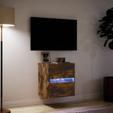TV Wall Cabinet with LED Lights Smoked Oak 41x31x45 cm 852279