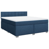 Box Spring Bed with Mattress Blue 180x200 cm Fabric 3285973