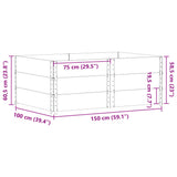 Garden Planter Grey 150x100 cm Solid Wood Pine 3295441