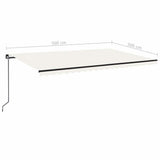 Manual Retractable Awning with LED 500x300 cm Cream 3069142