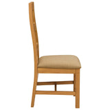 Dining Chair 2 pcs Solid Oak Wood Beige 45 x 51 x 105 cm 42039165