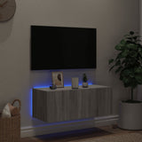 TV Wall Cabinet with LED Lights Grey Sonoma 80x35x31 cm 837291