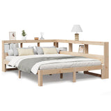 ZNTS Bookcase Bed without Mattress 140x190 cm Solid Wood Pine 3324394